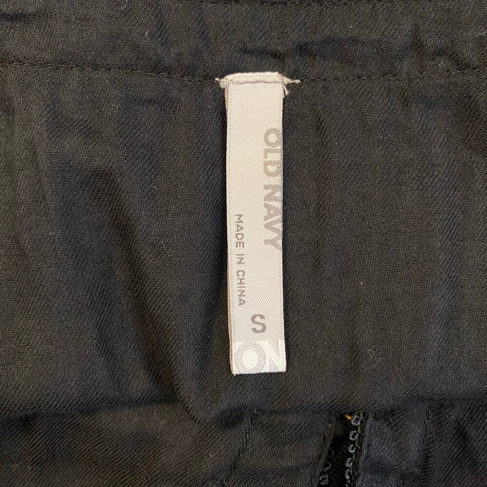 Old Navy Black Cotton Dress Women’s Small Empire Waist Knee Length Pockets - Picture 2 of 11